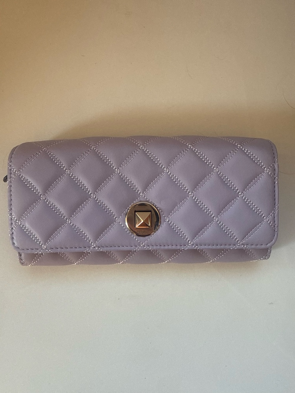 kate spade Quilted Lavender Wallet with Gold-Tone Stud